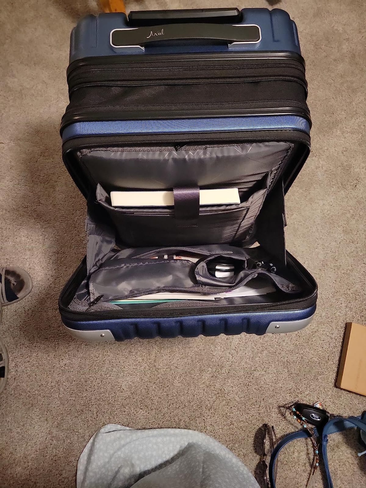LEVEL8 Grace Carry on Luggage Airline Approved, 20 Inch Expandable Hard Sided Luggages with Spinner Wheels, Harshell Small Rolling Suitcase for Women Men with Tsa Lock, Blue customer photo 1