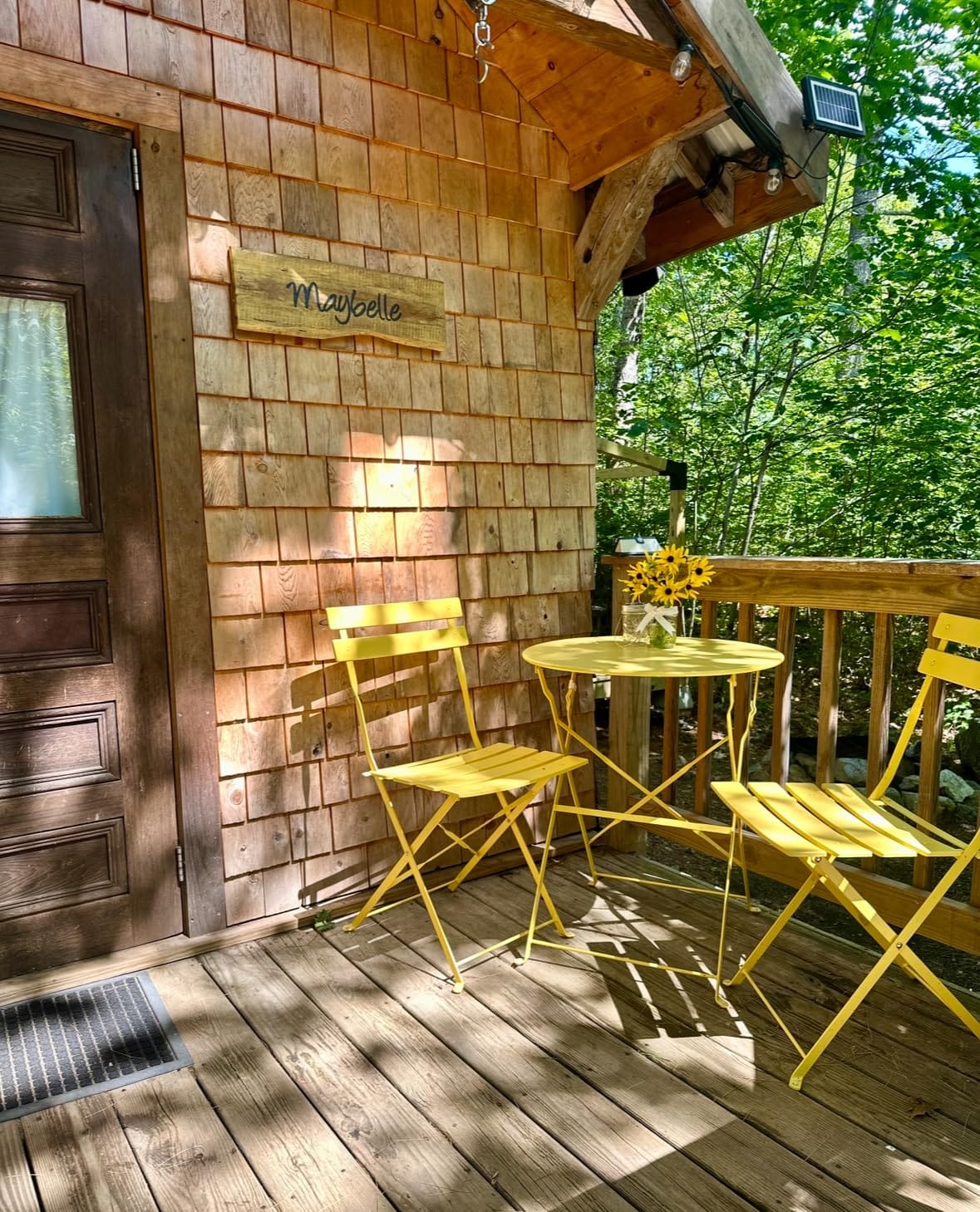 Grand patio 3-Piece Folding Patio Bistro Set Outdoor Porch Balcony, Yellow | Foldable 2 Chairs and 1 Table, Weather-Resistant Outdoor Indoor Conversation Set for Patio, Yard, Garden customer photo 2