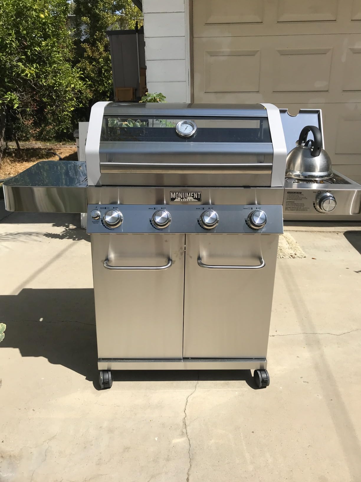 Monument Grills Larger Convertible 4 Burner Natural Gas Grill Stainless Steel Cabinet Style Propane Grills, LED Controls, Side Burner (Without Conversion Kit) customer photo 1