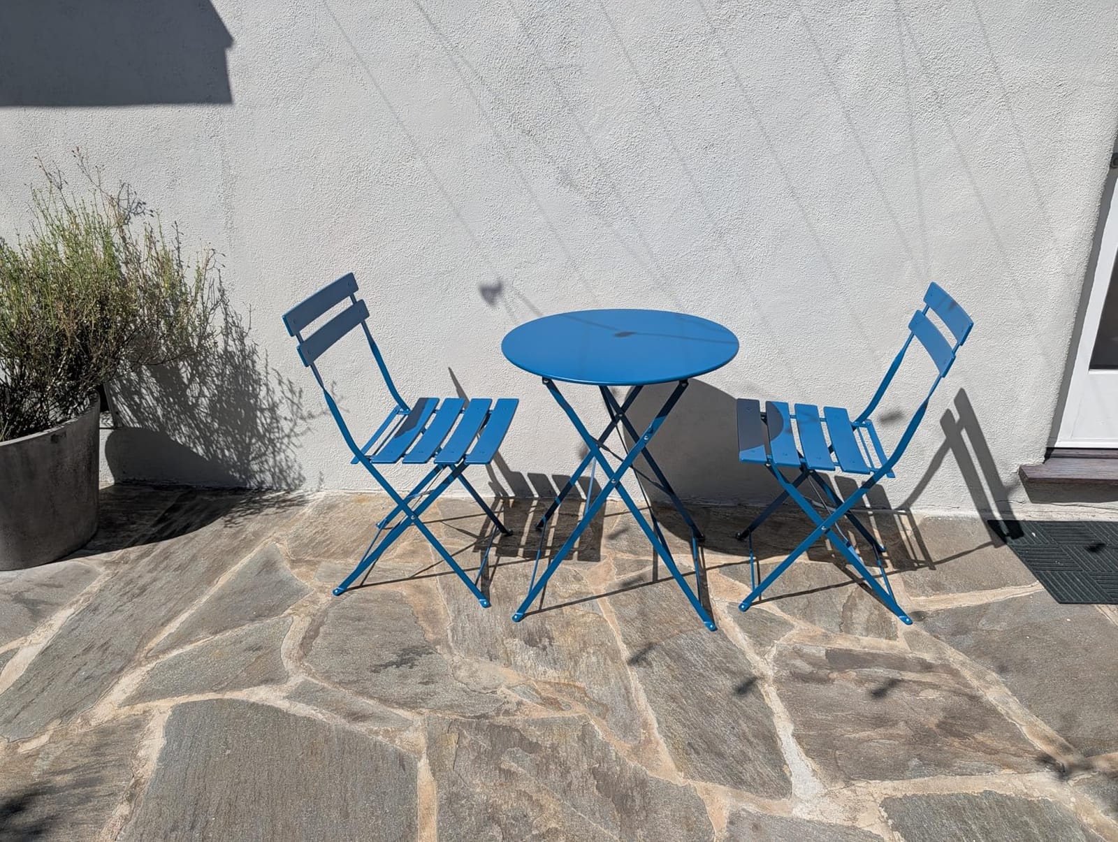 Grand Patio 3 Piece Folding Patio Bistro Set for Outdoor, Peacock Blue customer photo 2