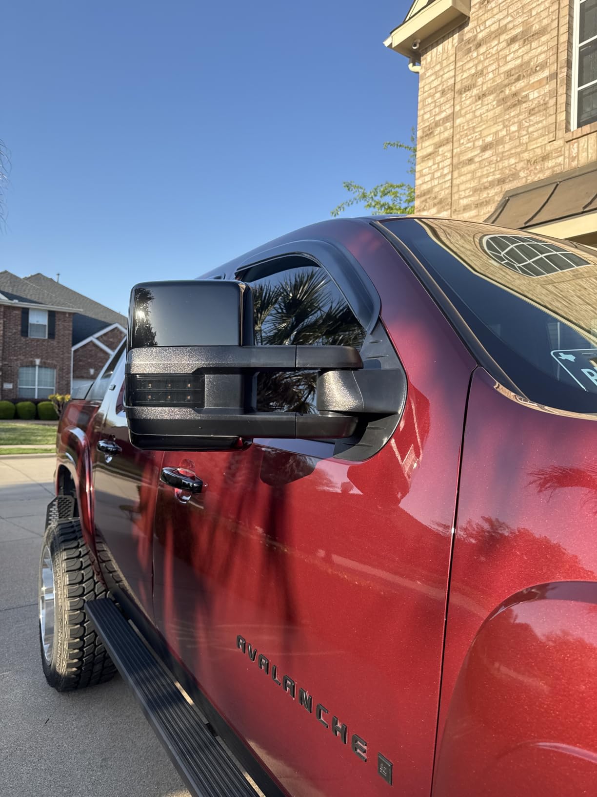 Sanooer Tow Mirrors for 2007-2013 Silverado & Sierra, Manual fold & Telescoping, Power adjusted heated glass, turn signal & backup lamp customer photo 1