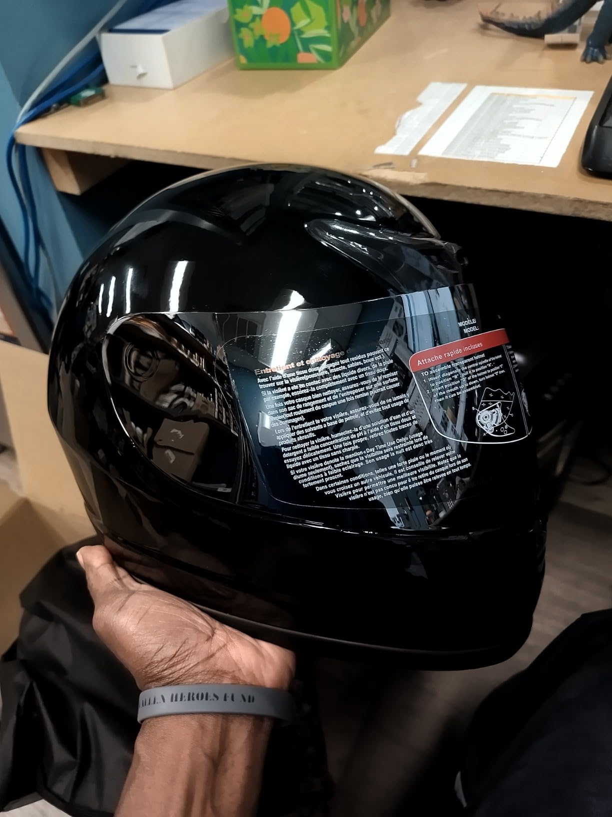 TCT-MOTORPARTS Gloss Black Adult Motorcycle Full Face Helmet DOT Approved customer photo 1