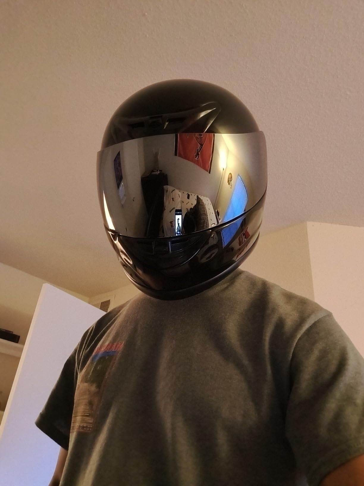 TCT-MOTORPARTS Gloss Black Adult Motorcycle Full Face Helmet DOT Approved customer photo 2