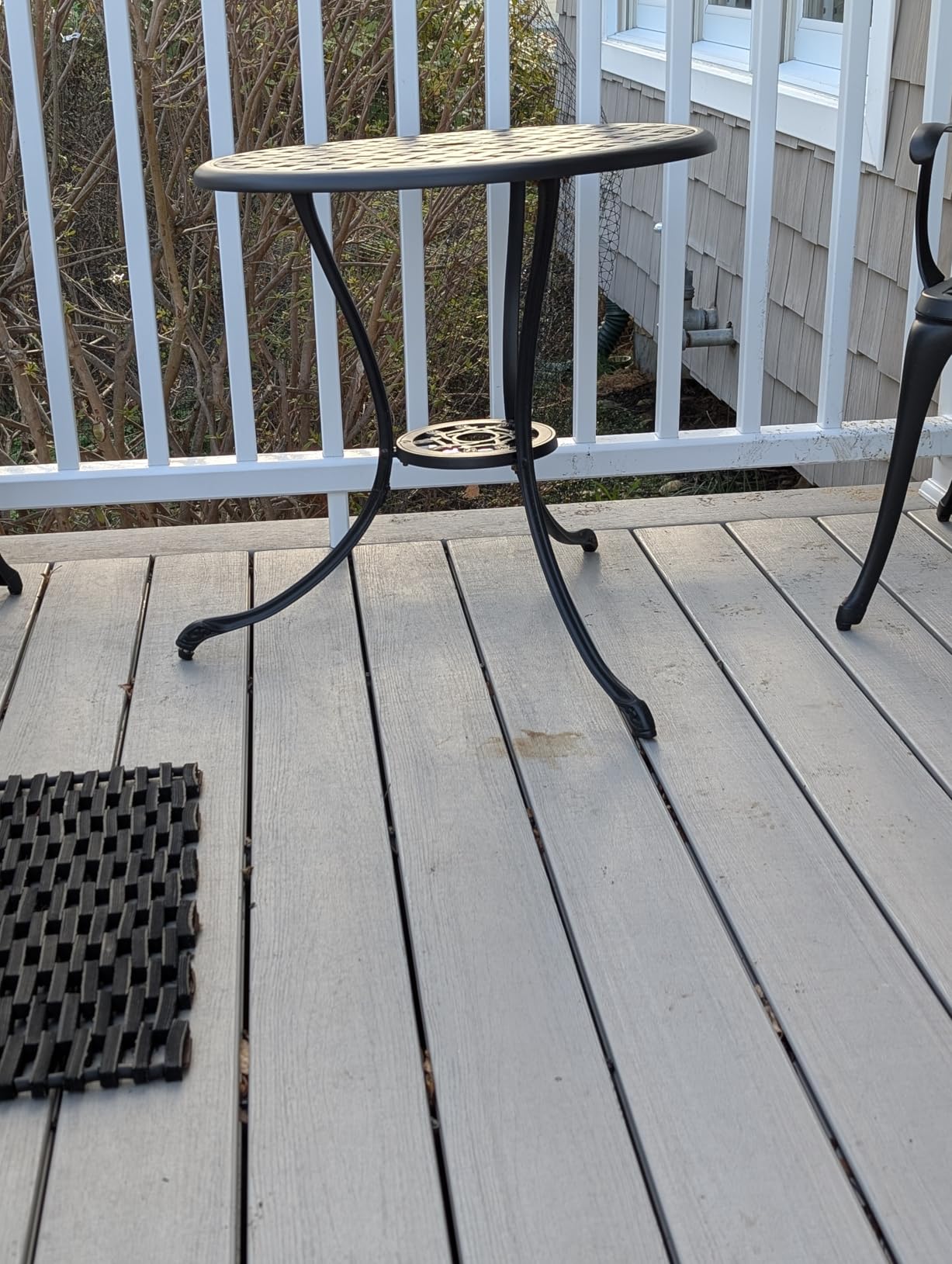 NUU GARDEN Patio Bistro Sets 3 Piece Cast Aluminum Bistro Table and Chairs Set with Umbrella Hole Bistro Set of 2 for Patio Backyard, Black customer photo 2