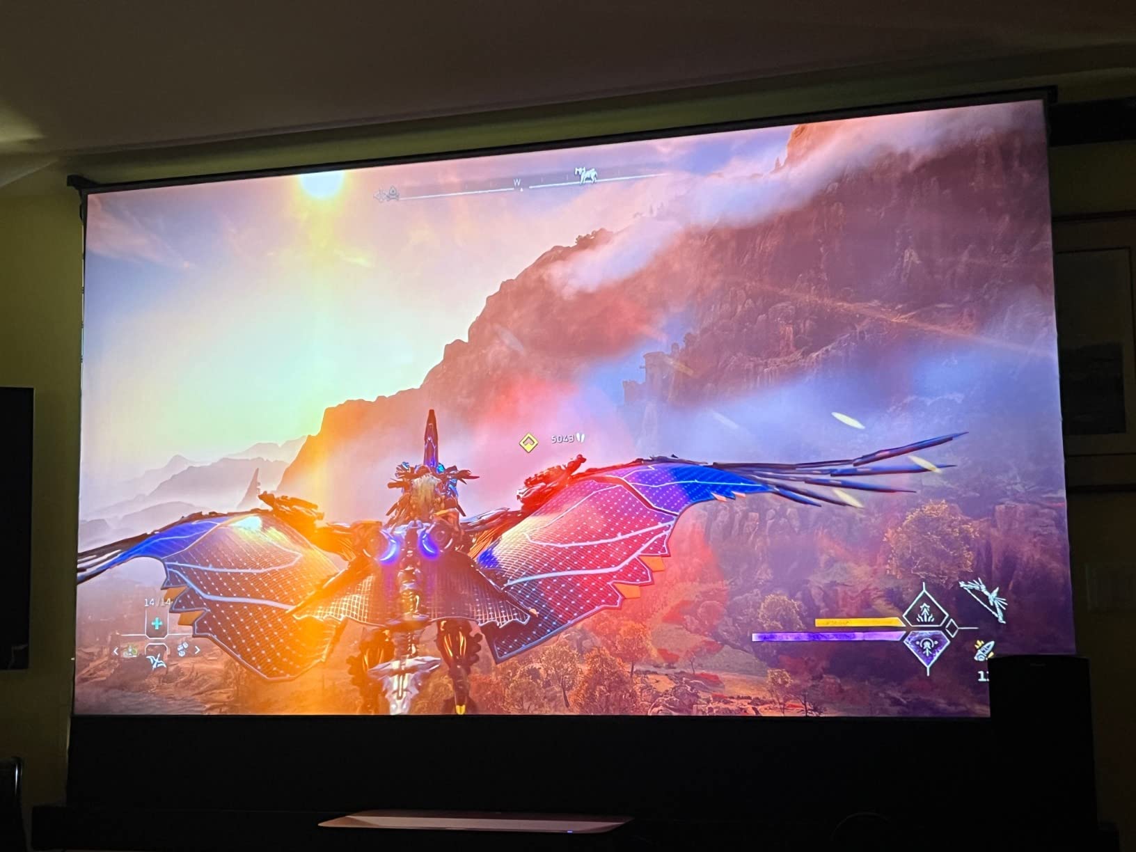 VIVIDSTORM Motorized Floor Rising UST ALR Projector Screen for Home Theater, Tensioned Wrinkle-Free Surface, Smart App and Voice Control, No Wall Mount Needed, 120 inch customer photo 2