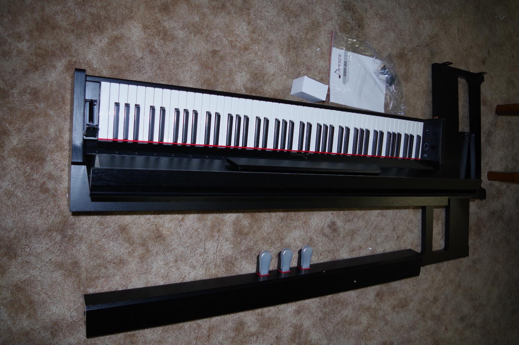 Donner DDP-90 Pro Digital Piano 88 Key Weighted Keyboard, Electric Piano Keyboard Full Size with Folding Cover, Three Pedals, Wireless MIDI Audio, 238 Tones, Gifts for Women Girls Beginners, Black customer photo 1