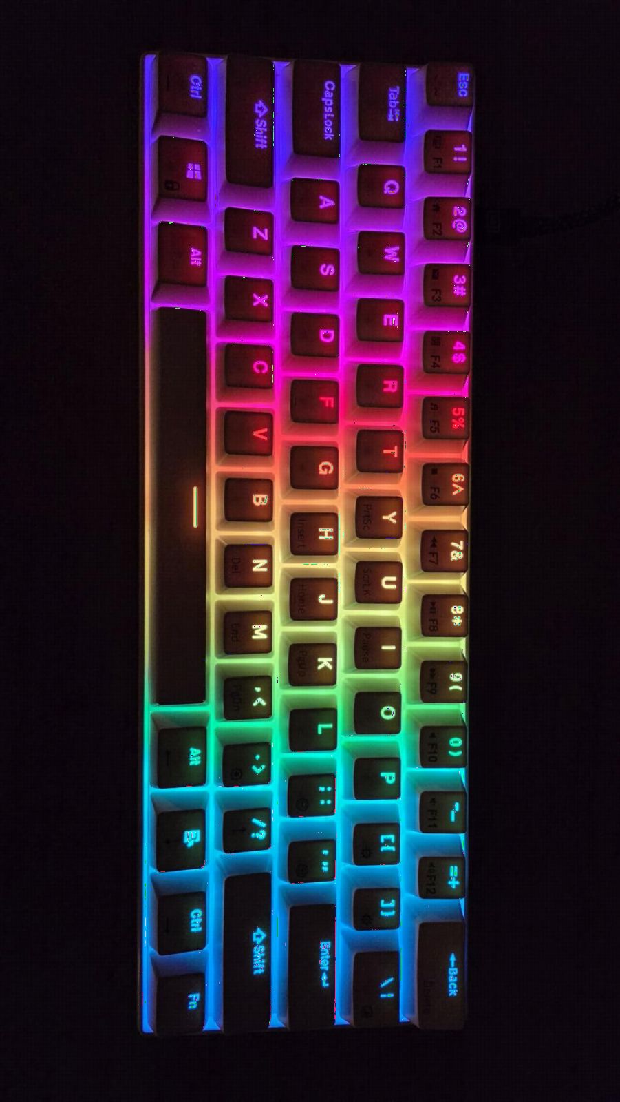 RK ROYAL KLUDGE RK61 Wired 60% Mechanical Gaming Keyboard, Compact PC Game Keyboards with QMK/VIA Programmable RGB Backlit, Hot Swappable Custom Keyboard for Win/Mac, Pre-lubed Red Switch, White customer photo 1