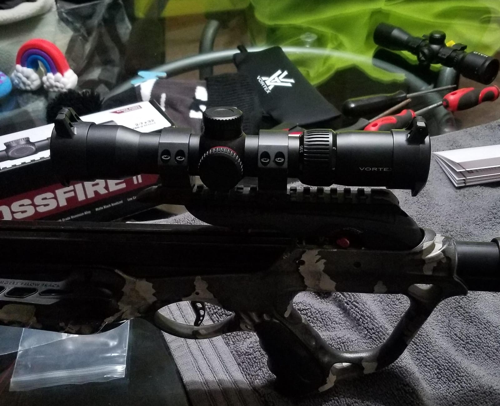 Vortex Crossfire II 2-7x32 Second Focal Plane Crossbow Scope Kit | Red/Green Illumination, Fast-Focus Eyepiece, Includes Rings, Flip Caps, Neoprene Cover - Unlimited, Unconditional Warranty customer photo 1