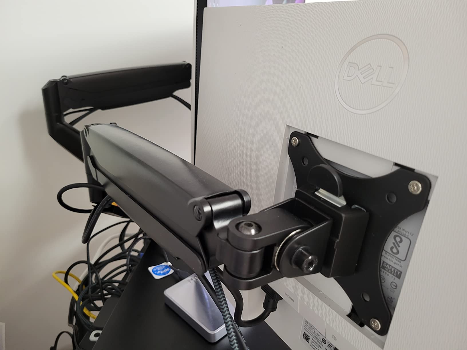 Kensington SmartFit Dual Monitor Arm (K59601WW) Black | One-touch height adjustable, gas-spring articulating arm, supports 13-34 in monitors, C-clamp or grommet mount customer photo 2