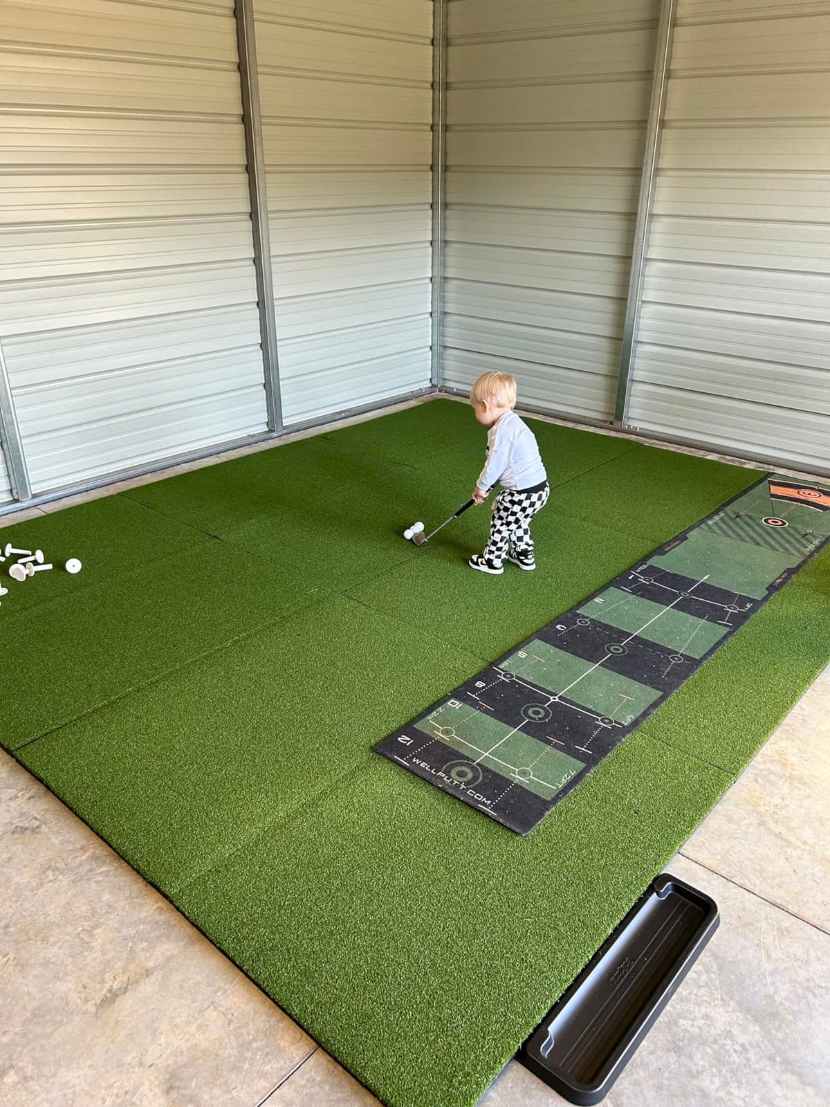 GoSports Elite Golf Hitting Mat for Indoor and Outdoor Practice - Withstands Thousands of Shots - Heavy-Duty Turf Driving Range Mats Works with Golf Simulators - Includes 3 tees customer photo 1