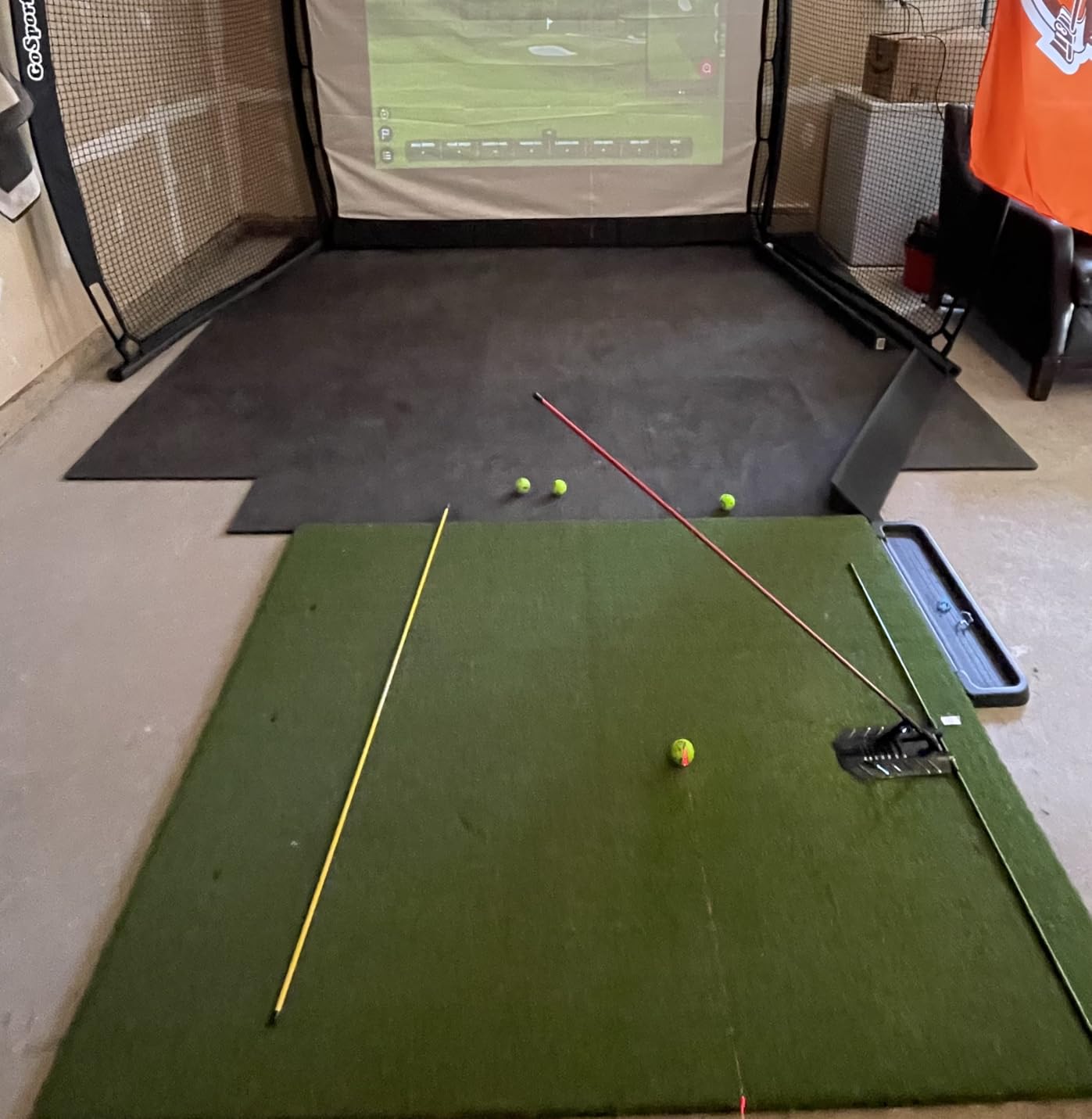 GoSports Elite Golf Hitting Mat for Indoor and Outdoor Practice - Withstands Thousands of Shots - Heavy-Duty Turf Driving Range Mats Works with Golf Simulators - Includes 3 tees customer photo 2