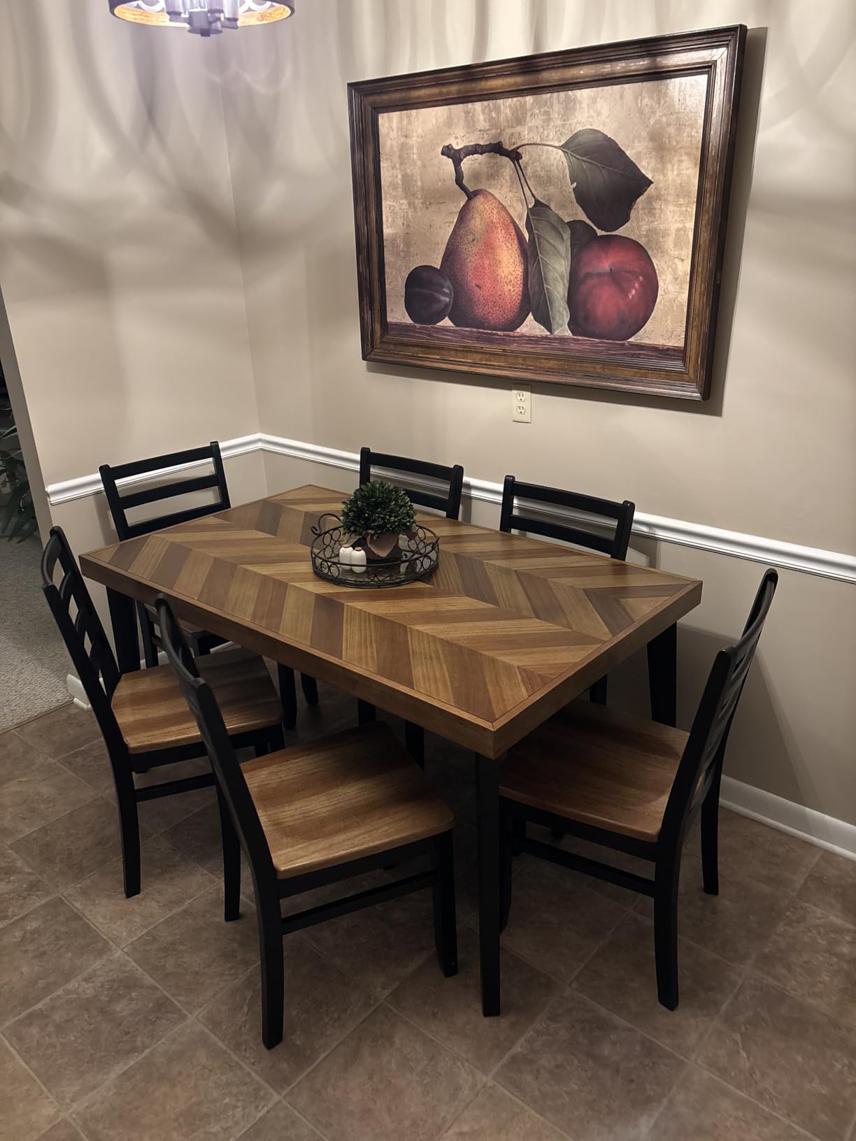 Signature Design by Ashley Caitbrook 7-Piece Dining Set, Gray Wash, X-back Cushioned Chairs customer photo 1
