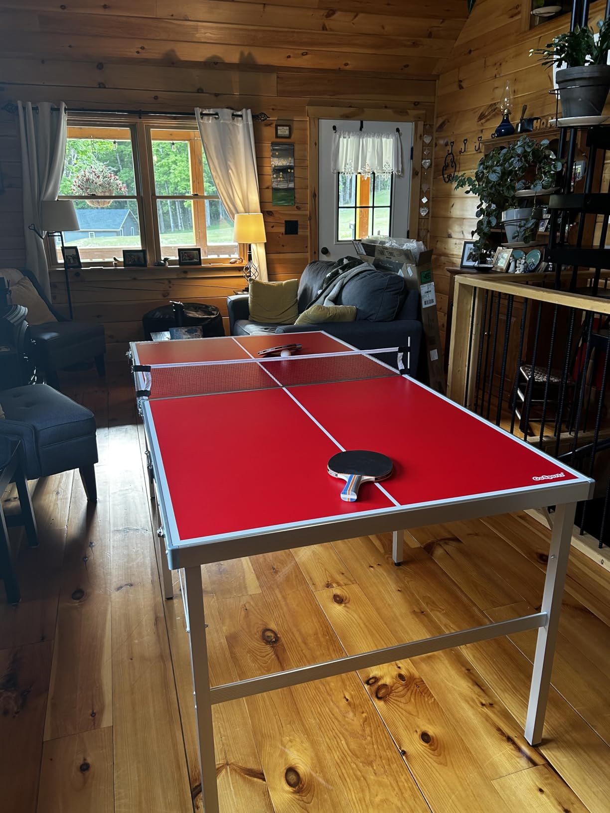 GoSports Mid-Size Table Tennis Game Set - Red or Blue - Indoor/Outdoor Portable Table Tennis Game with Net, 2 Table Tennis Paddles and 4 Balls customer photo 2