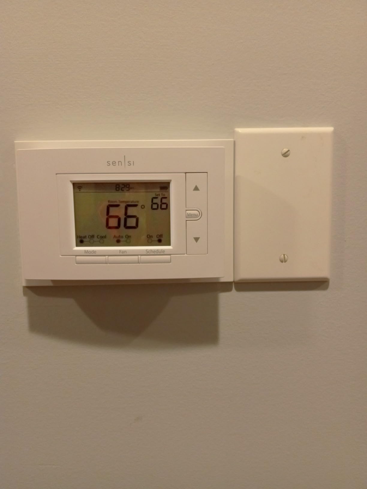 Emerson Sensi Wi-Fi Smart Thermostat for Smart Home, DIY, Compatible with Alexa, Energy Star Certified, ST55 & F61-2663 Wall Plate for Sensi Wi-Fi Programmable Thermostat, White customer photo 1