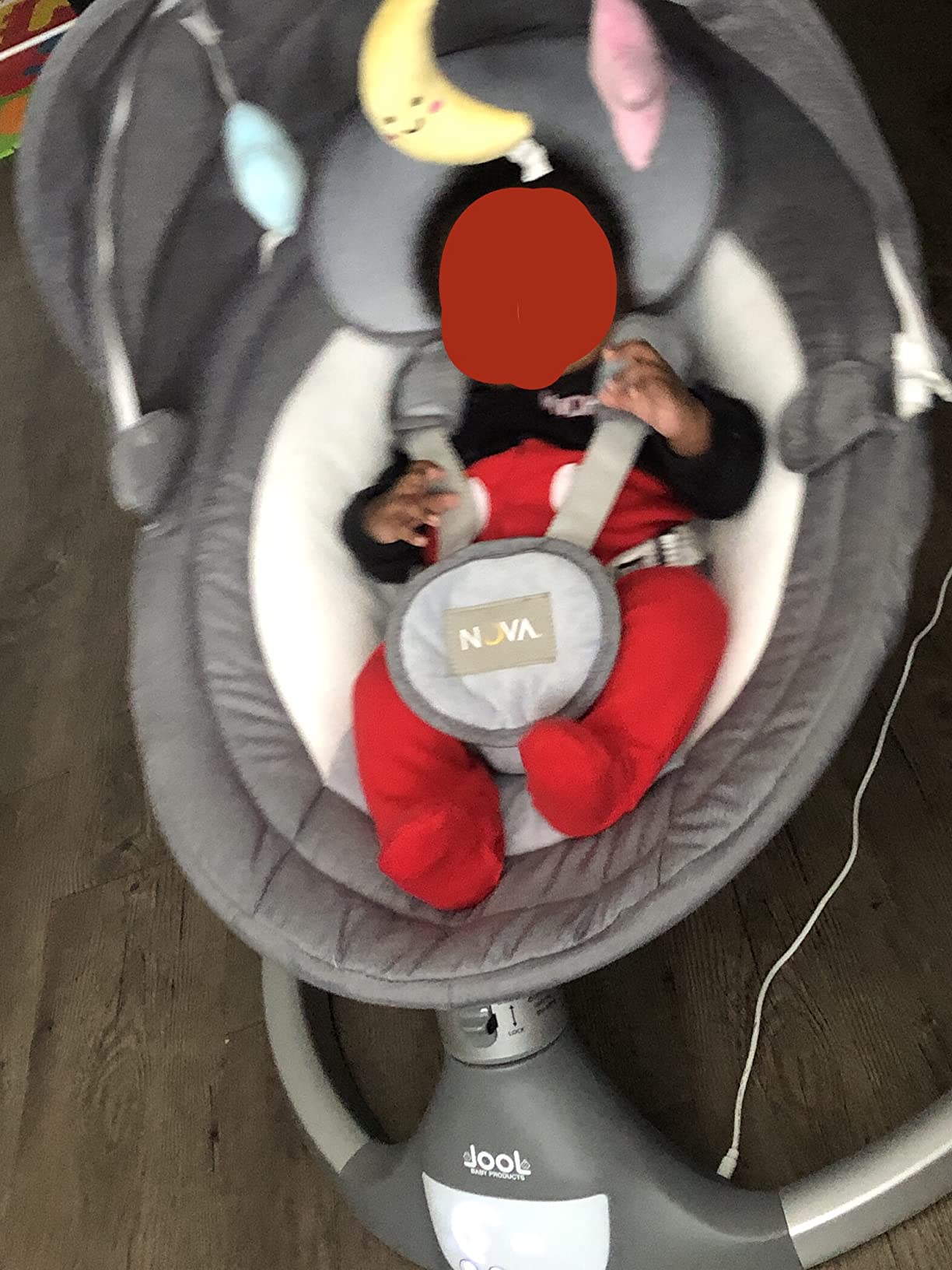 Jool Baby Nova Baby Swing for Infants - Bluetooth Music, Remote (Gray) | Gentle Side-to-Side Motion Helps Baby Feel Content customer photo 1