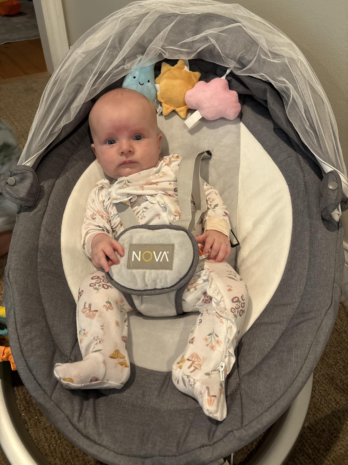 Jool Baby Nova Baby Swing for Infants - Bluetooth Music, Remote (Gray) | Gentle Side-to-Side Motion Helps Baby Feel Content customer photo 2