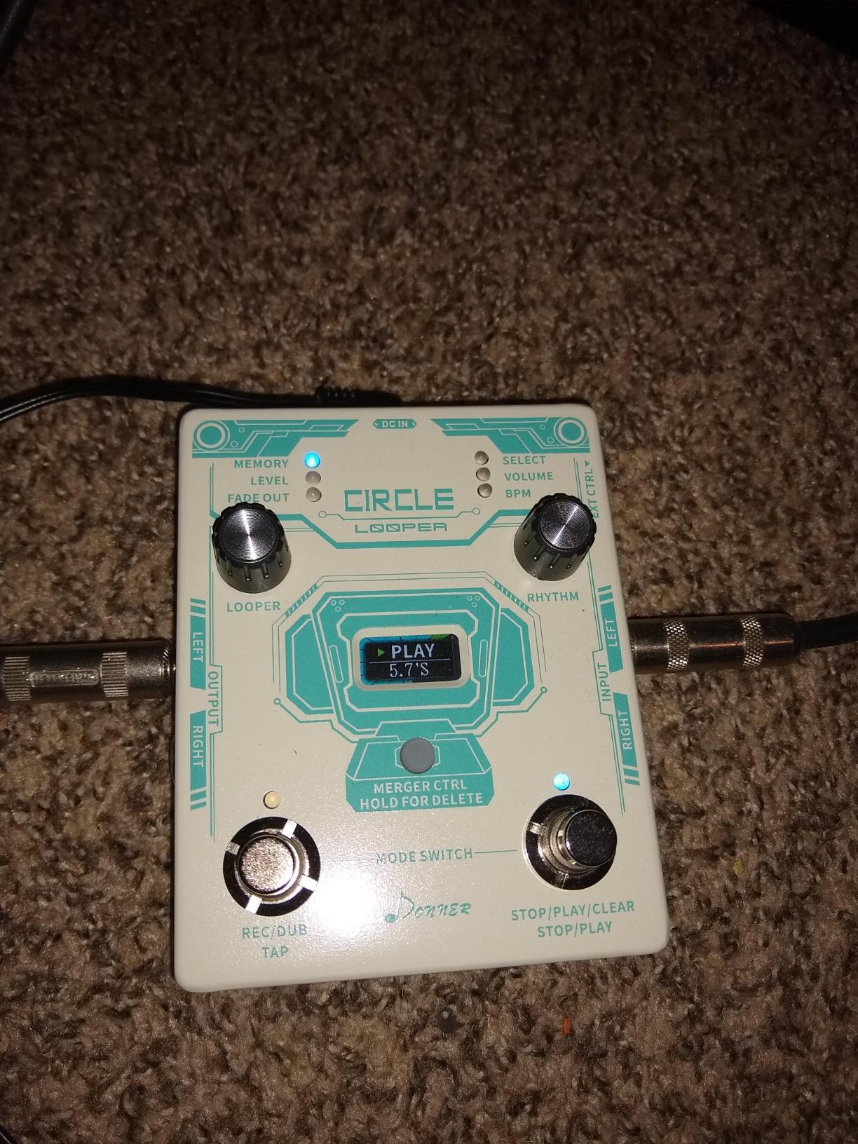 Donner Circle Looper Pedal Drum Machine, 2 in 1 Drum Looper Stereo Guitar Loop Pedals, 40 Slots 160 mins Loop with 110 Drum Grooves, Tap Tempo, Fade Out customer photo 2