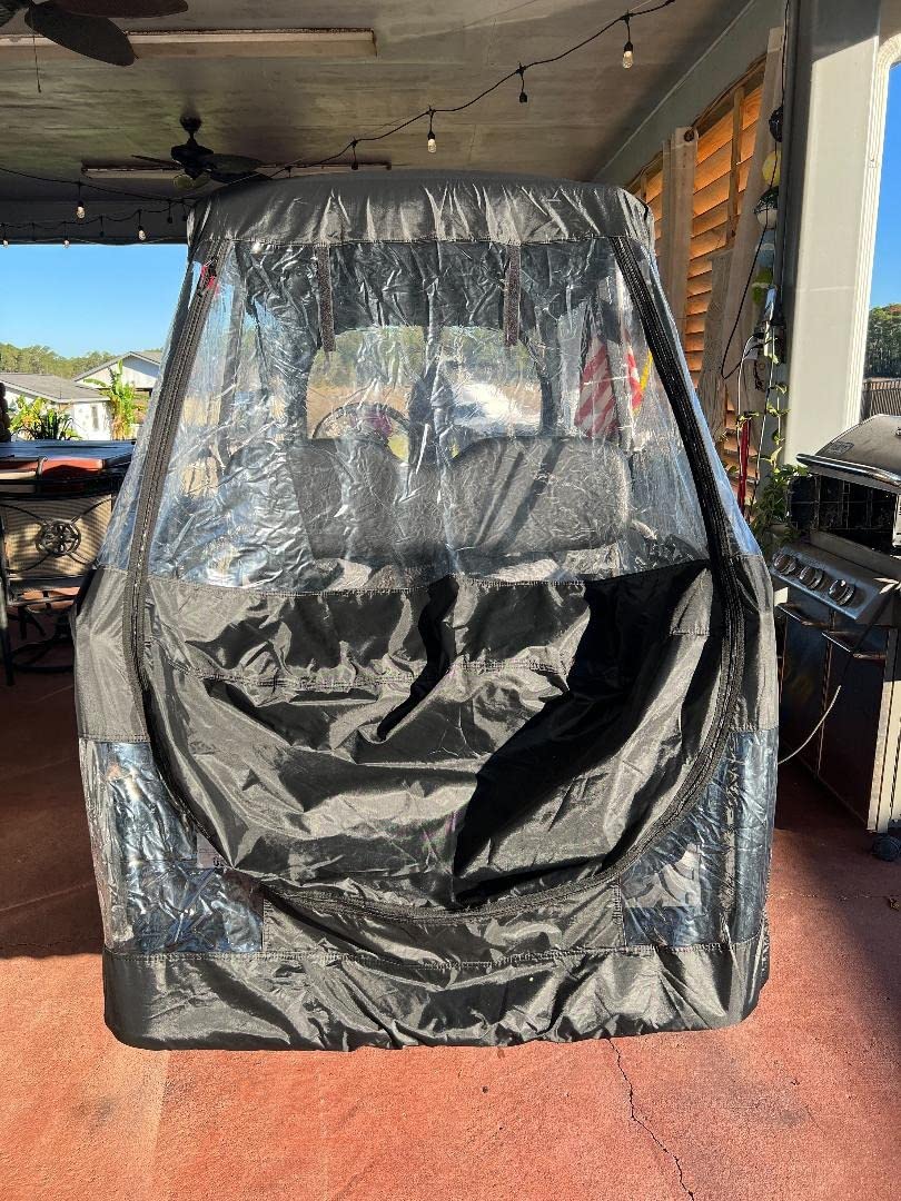 10L0L Golf Cart Enclosure for 4 Passengers Club Car Precedent - 57'' Roof Fit, Waterproof Transparent Driving Cover with Security Side Mirror Openings, Black - Fits 4 Seater customer photo 1