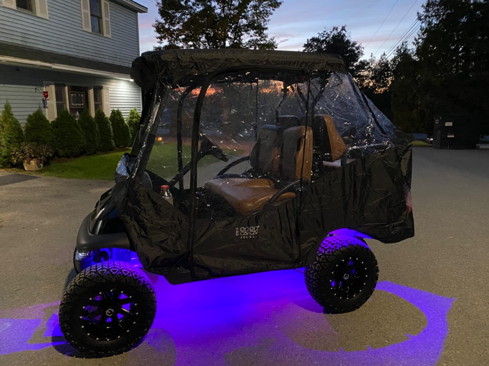 10L0L Golf Cart Enclosure for 4 Passengers Club Car Precedent - 57'' Roof Fit, Waterproof Transparent Driving Cover with Security Side Mirror Openings, Black - Fits 4 Seater customer photo 2