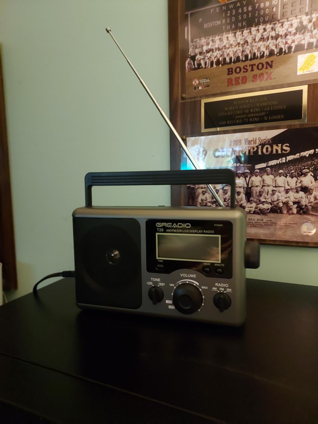 Greadio Portable Shortwave Radio, Radios Portable AM FM Transistor Radio | Best Reception for Home, Digital Display/Time Setting/Battery Operated/AC Power, Big Speaker, Earphone Jack for Gift, Elder customer photo 1