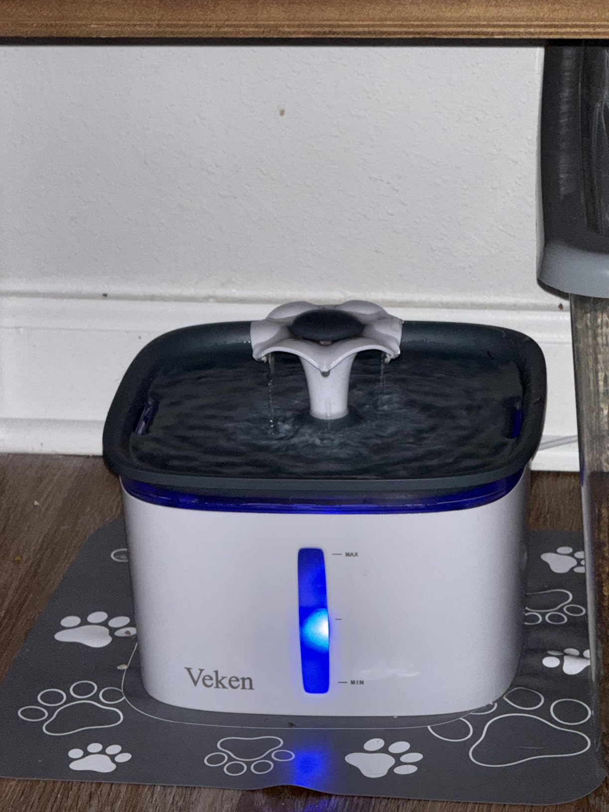 Veken Innovation Award Winner 95oz/2.8L Cat Water Fountain | Automatic Pet Fountain Dog Water Dispenser with Replacement Filters & Silicone Mat for Cats, Dogs (Blue, Plastic) customer photo 1