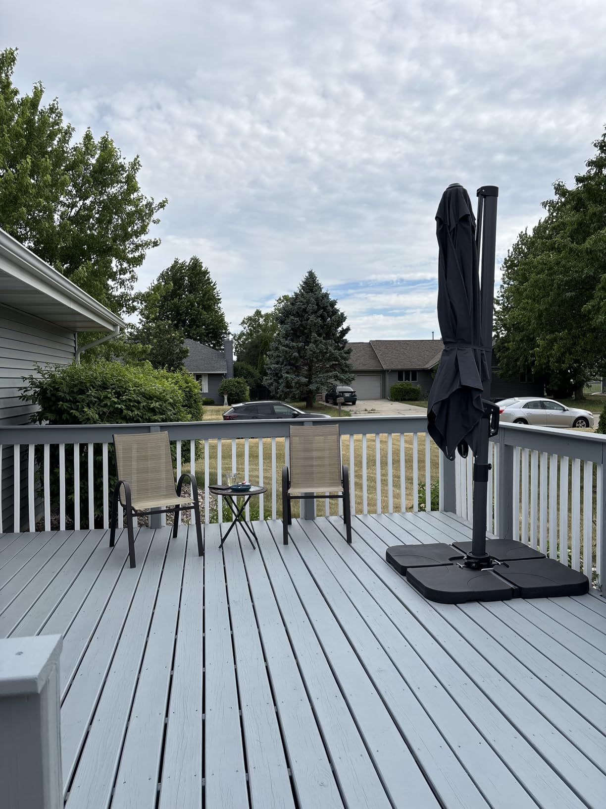 PURPLE LEAF Cantilever Umbrella 9' x 11.5' Rectangle 360 Degree Rotation Grey | Fade Resistant, Built to Last, Easy Shade Control, Aluminum handle Smooth action, 360 Degree Shade Freedom, 99% UV Protection customer photo 2