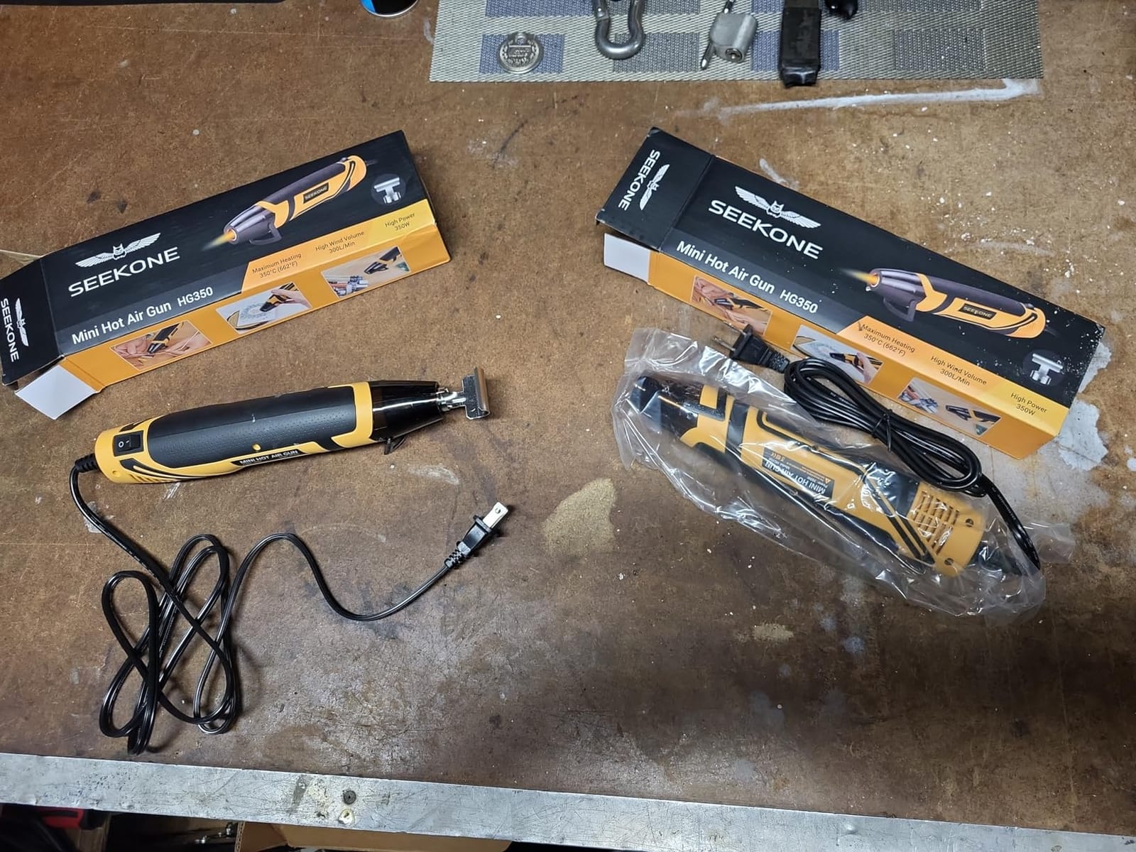 SEEKONE Mini Heat Gun, 350W 2-Temp Settings 500℉ & 842℉（260℃& 450℃） Fast Heat Hot Air Gun Tool with Reflector Nozzle and 4.9Ft Long Cable Overload Protection for Crafting, Vinyl Wrap and Shrink Tubing customer photo 2
