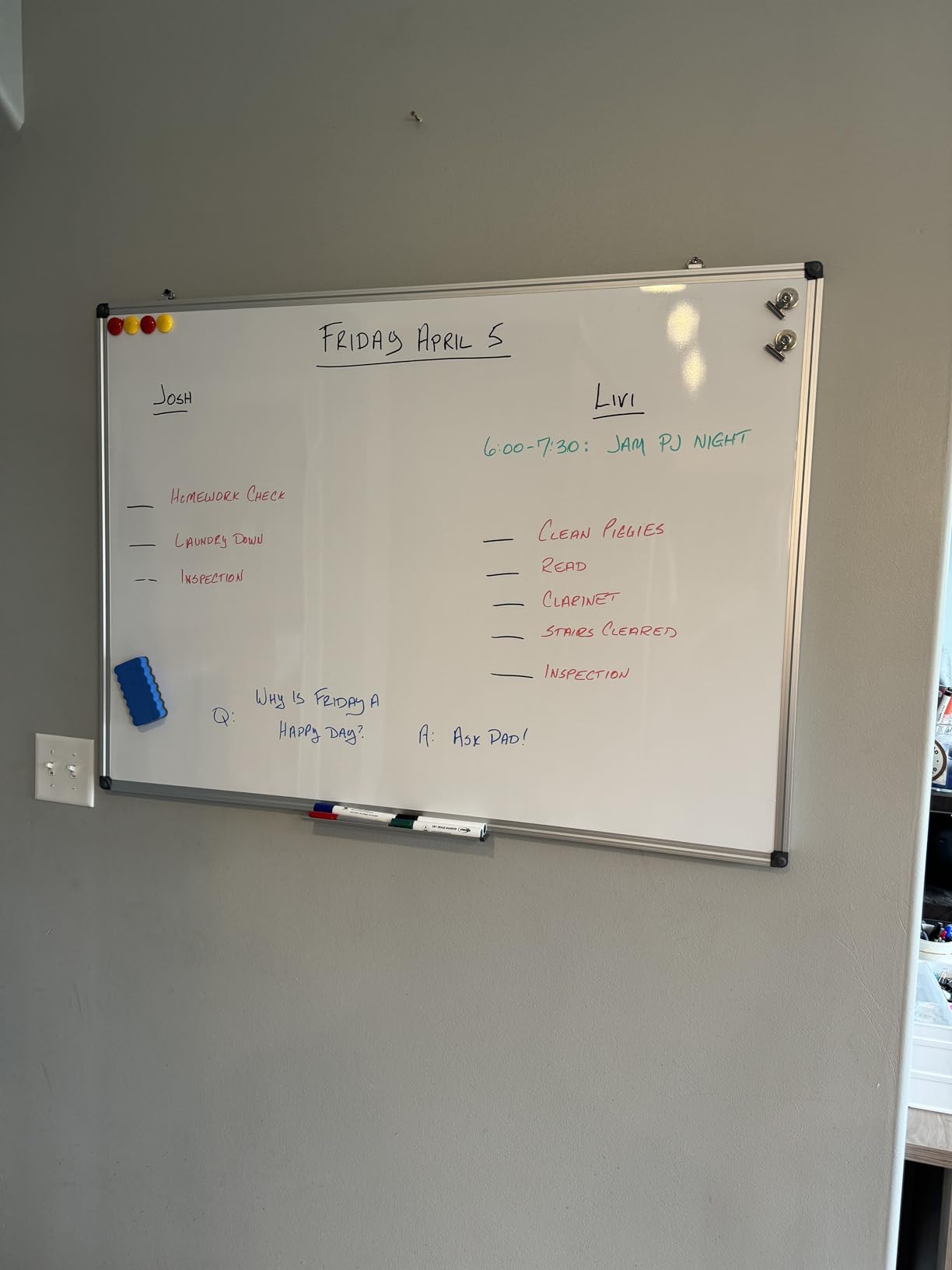 XIWODE Large Magnetic Dry Erase Whiteboard 36x60 Inch, Wall-Mounted Silver Aluminum Frame, Anti-Stain No Ghosting for Home School Office Conference Room customer photo 1