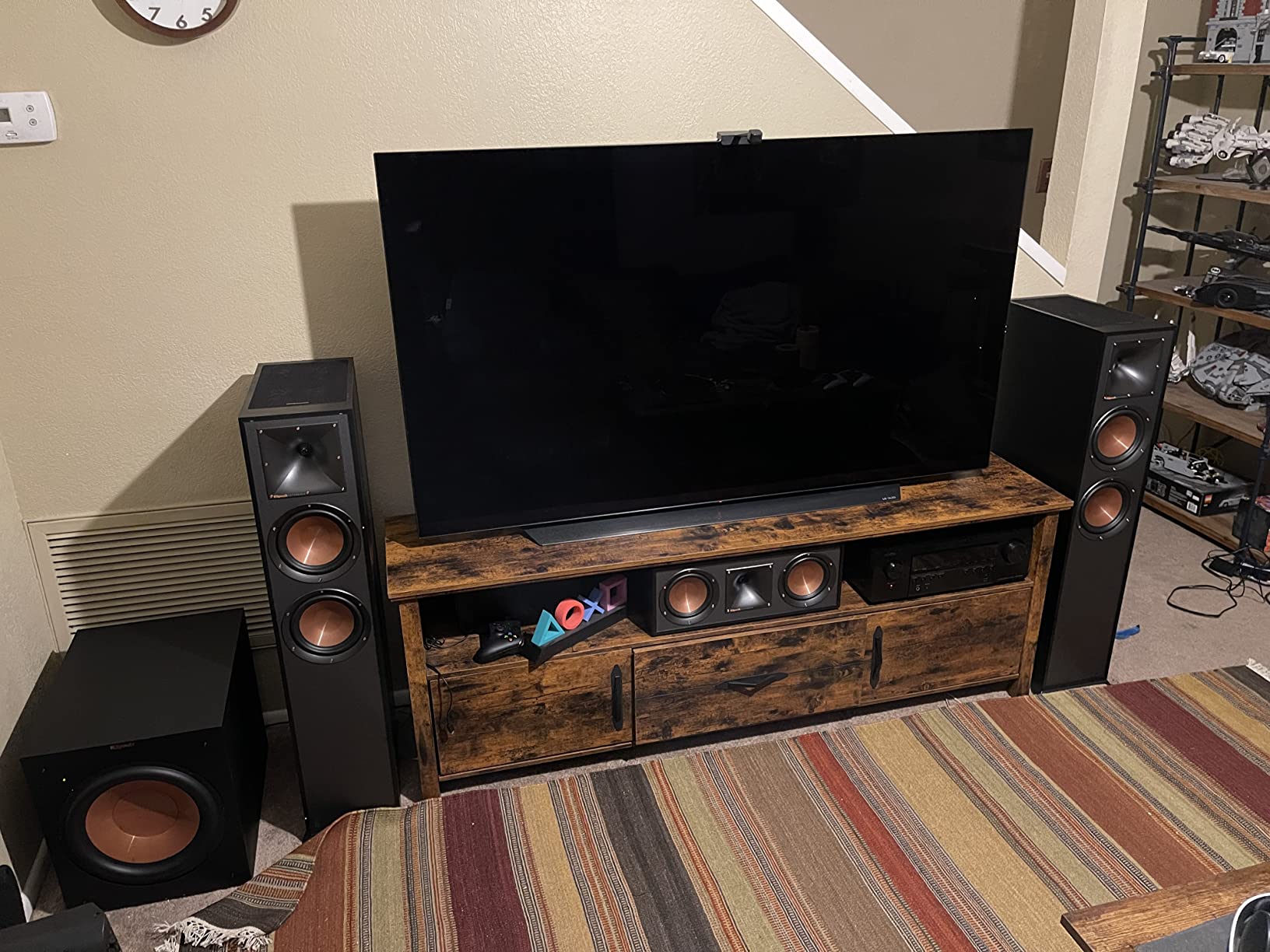 Klipsch Reference 5.1 Dolby Atmos Home Theater System with R-625FA Floorstanding Speakers, R-52C Center, R-41M Surrounds & R-12SW 12