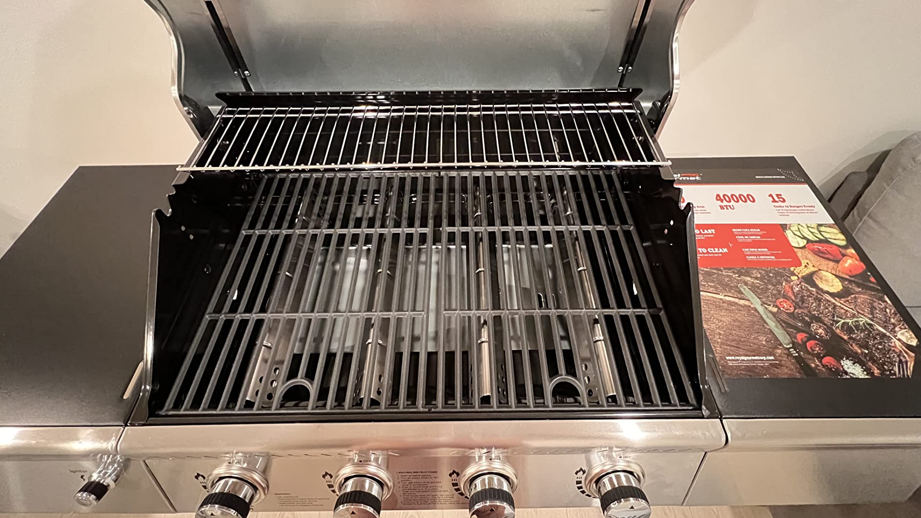Royal Gourmet 4-Burner Propane Gas Grill with Warming Rack, Black & Silver | Outdoor BBQ Grill with 34,000 BTUs Output | Large cooking area | Ideal for Patio Garden Barbecue Grilling customer photo 2