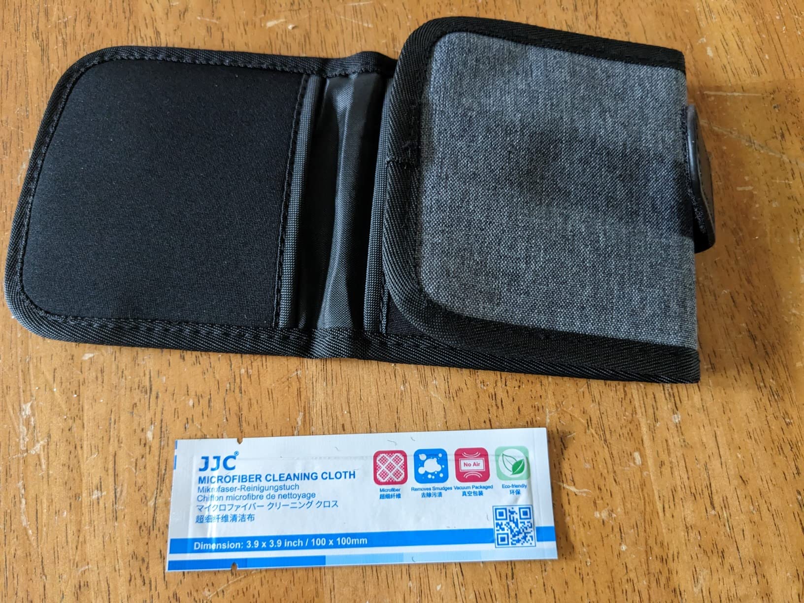 JJC 3-Pocket Lens Filter Pouch Case, Wallet for Circular Filters up to 82mm | Padded Folding Filter Bag, with Belt Loop & Fasten Closure, Durable Polyester Material, Dustproof, Compact to Travel customer photo 2