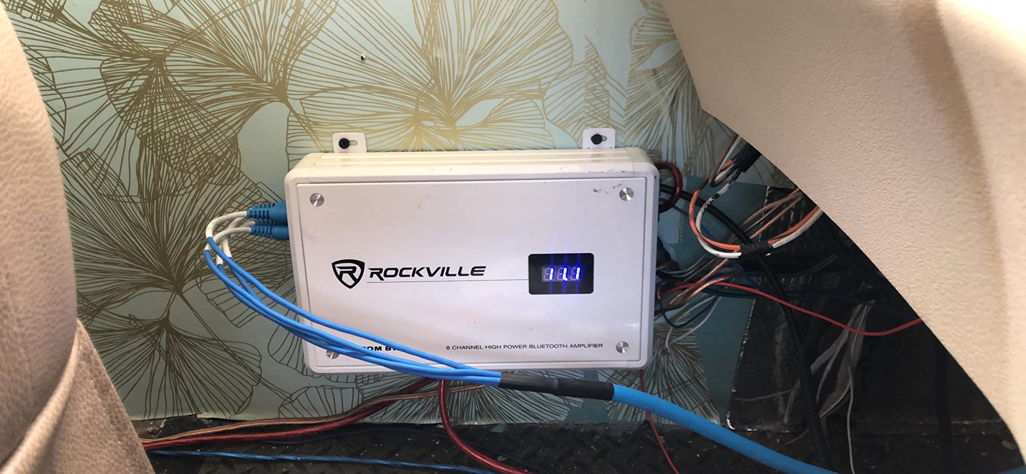 Rockville Atom 8W 3500W Peak 8-Channel Marine Amplifier 4 Ohm, Bluetooth, Marine-Grade Water-Resistant, Compact, for Boat and Marine Audio Systems customer photo 1