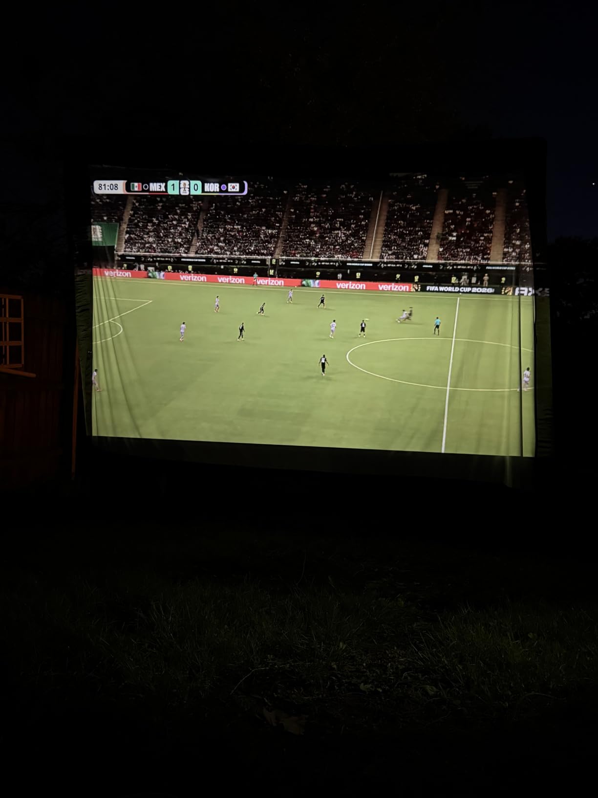 AAJK Outdoor Projector Screen 150 inch, Washable Projector Screen 16:9 Foldable Anti-Crease Portable Projector Movies Screen for Home Theater Outdoor Indoor Support Double Sided Projection customer photo 1