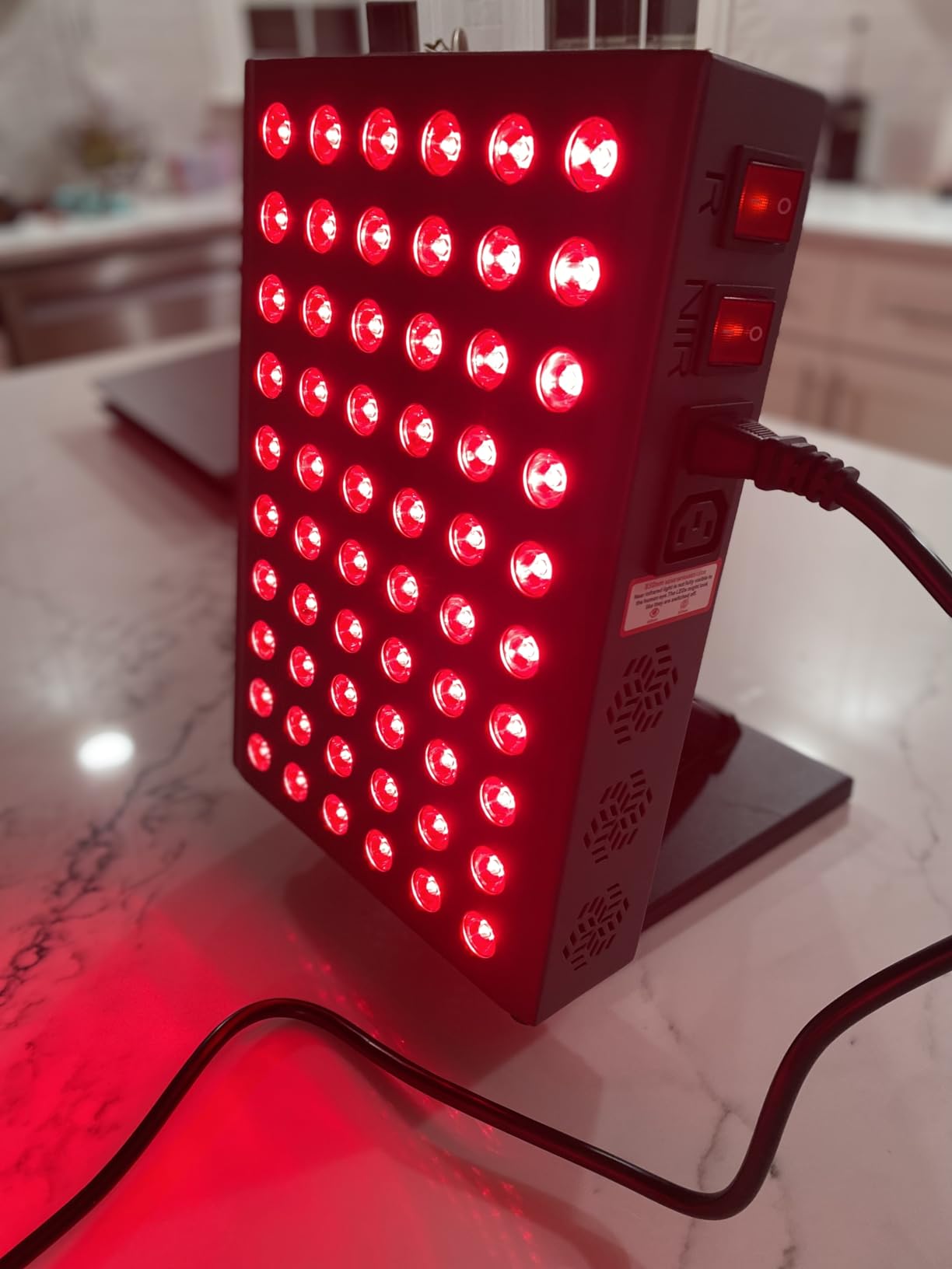 Hooga Red Light Therapy Panel Device - 660nm Red & 850nm Near Infrared Light Therapy, LED Light Therapy Lamp, 60 Dual Chip LEDs, Timer, Table Top Stand Included - PRO300 customer photo 1