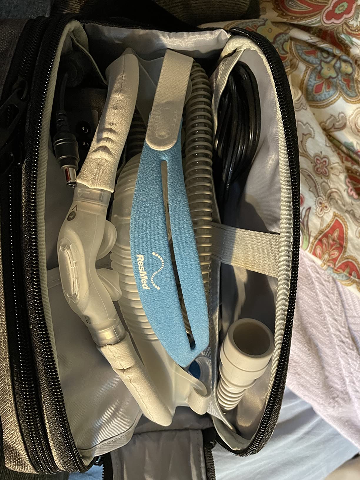 CURMIO CPAP Travel Bag Compatible with ResMed AirMini Machine | CPAP Supplies Storage Bag for Power Supply, Mask, Headgear strap, Tubes, Compact Size for Travel customer photo 1