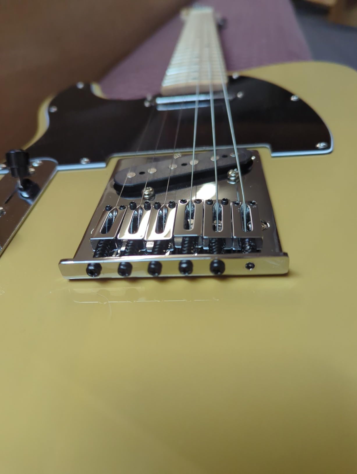 Squier Affinity Telecaster Electric Guitar, Left-Handed, Butterscotch Blonde | Left-handed telecaster, maple fingerboard, butterscotch blonde, beginner guitar, 2-year warranty, Fender-designed pickups customer photo 2