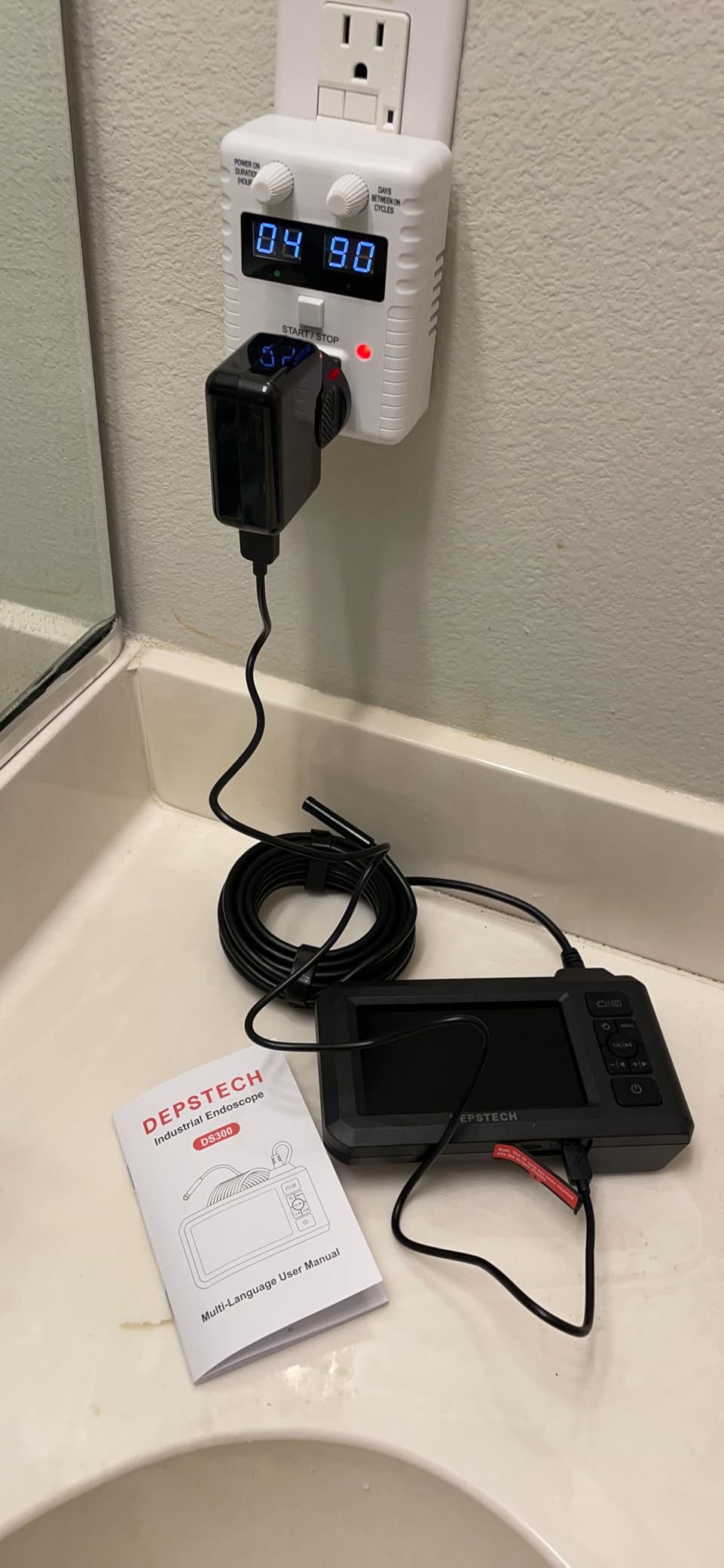 DEPSTECH Inspection Endoscope Camera with Light: Dual Lens 1080P Borescope with 4.3