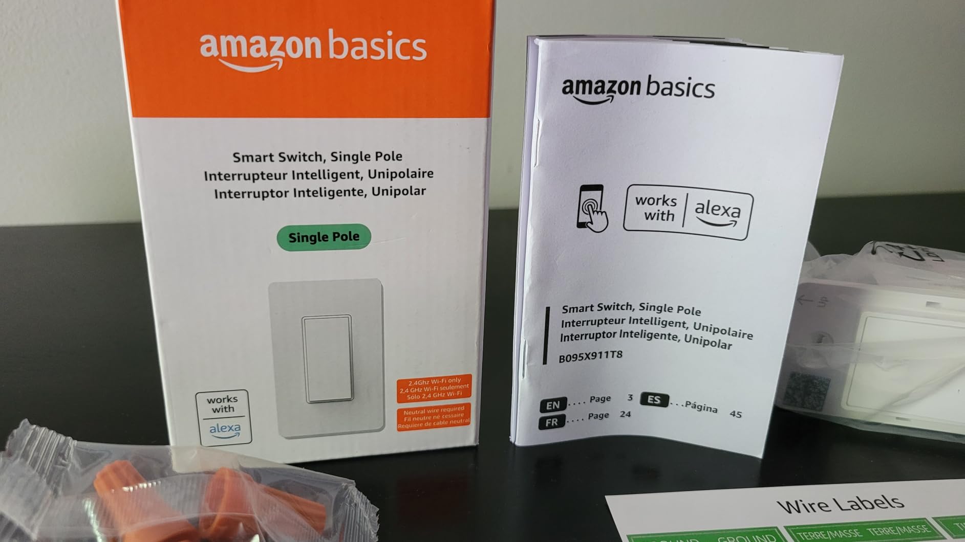 Amazon Basics Smart Light Switch, Single Pole, Works with Alexa Only, Voice Control, Schedule, 2.4 GHz Wi-Fi, No Hub Required, Easy to Install, White customer photo 1