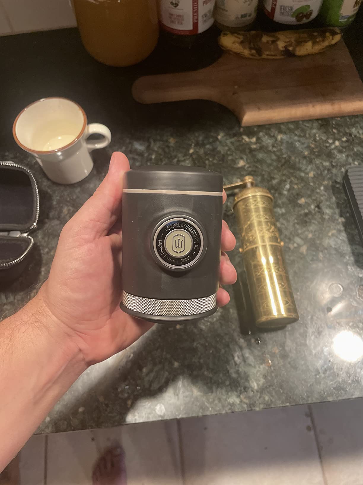WACACO Picopresso Portable Coffee Maker Pro-level with Protective Case | Naked Portafilter, 18g Stainless Steel Basket,Compatible Ultra-fine Grind, Manually Operated, 10cm Height Truly Compact customer photo 1