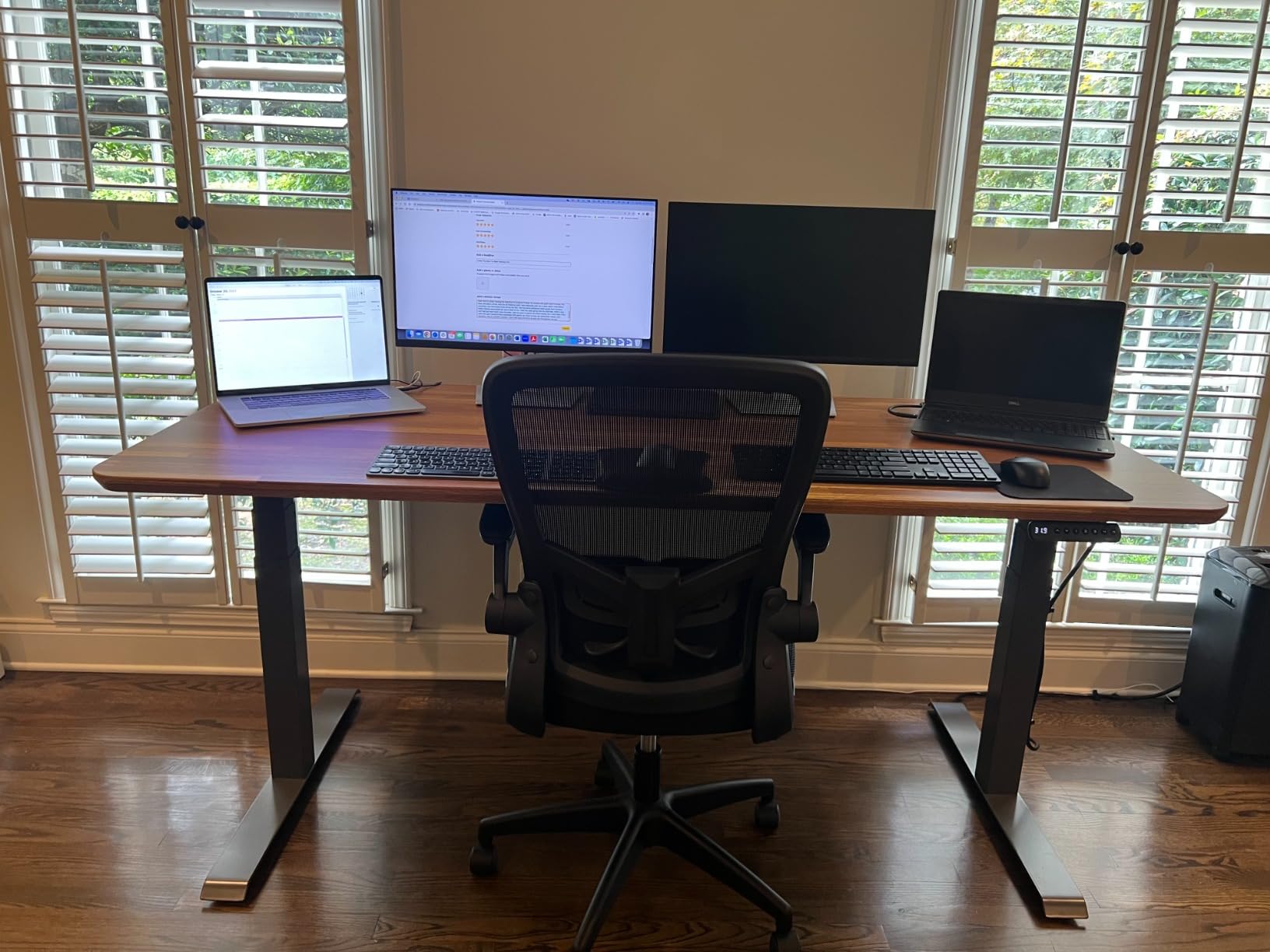 Vari Classic Electric Standing Desk - 72x30 - Reclaimed Wood/Slate customer photo 2