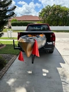 Truck Bed Extender, 2 in 1 Design Foldable Pick Up Truck Bed Hitch Mount Extension Rack for Canoe Kayak Ladder Lumber, 800lbs Load Capacity, w/Reflective Tapes customer photo 1