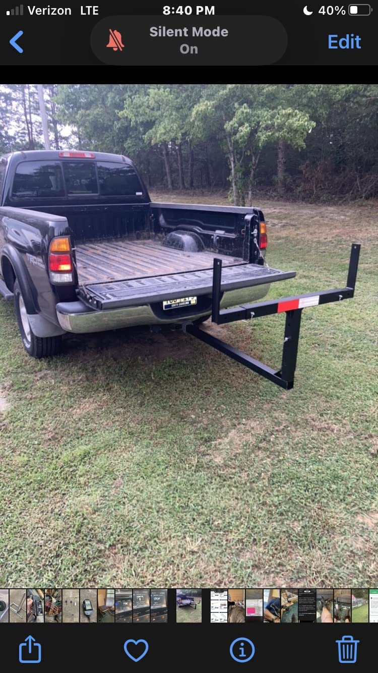Truck Bed Extender, 2 in 1 Design Foldable Pick Up Truck Bed Hitch Mount Extension Rack for Canoe Kayak Ladder Lumber, 800lbs Load Capacity, w/Reflective Tapes customer photo 2