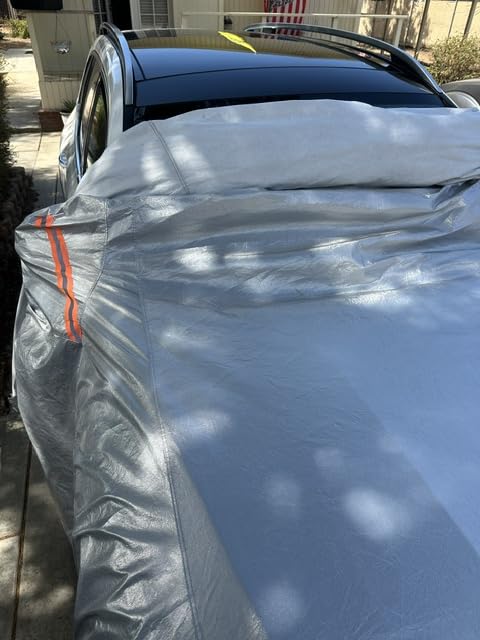 EzyShade Car Cover Waterproof All Weather. See Vehicle Size-Chart. Size A4 | Multi-Layer Outdoor Car Covers for Automobiles. Rain Sun Snow UV Dust Protection. Sedan, Hatch, SUV, Truck - See Size Chart customer photo 2