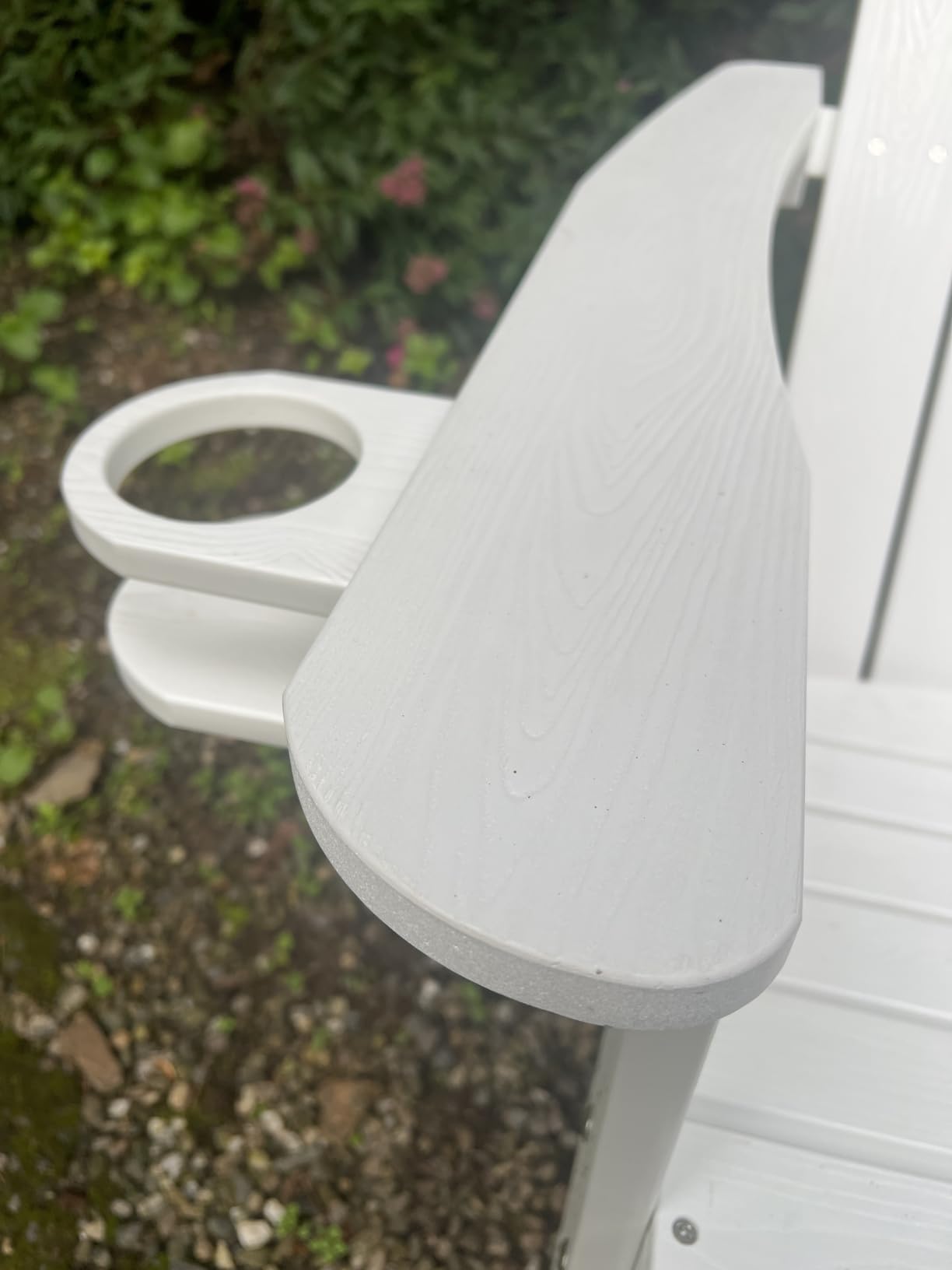 HDPS Outdoor Adirondack Chair, Cup Holder, Set of 4, Black | HDPS poly lumber, all-weather resistant, Low maintenance, built-in cup holder, 350 lbs capacity, for patio deck poolside customer photo 2