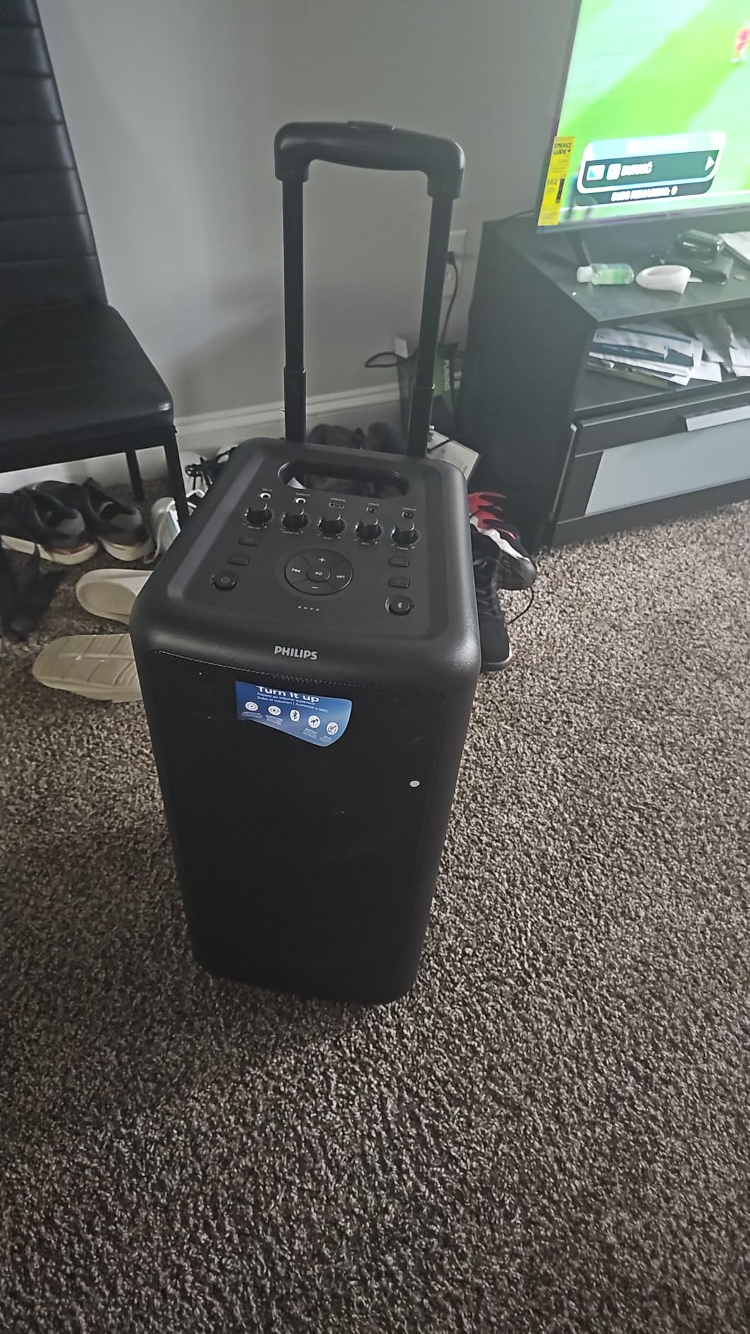 Philips X5206 Bluetooth Party Speaker - 14 Hours Play Time, Deep Bass, Party Lights, Karaoke Effects, Mic & Guitar Input, 80W Max Power, Black customer photo 2