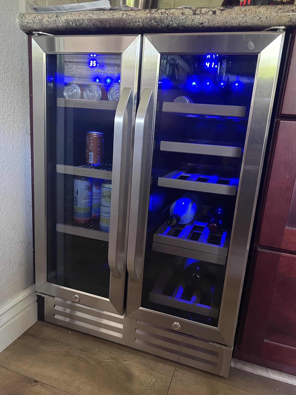 24 Inch Upgraded Dual Zone Wine and Beverage Refrigerator Cooler | Glass Door, Under Counter or Freestanding Beverage Fridge with Large Capacity, Advanced Cooling System customer photo 1