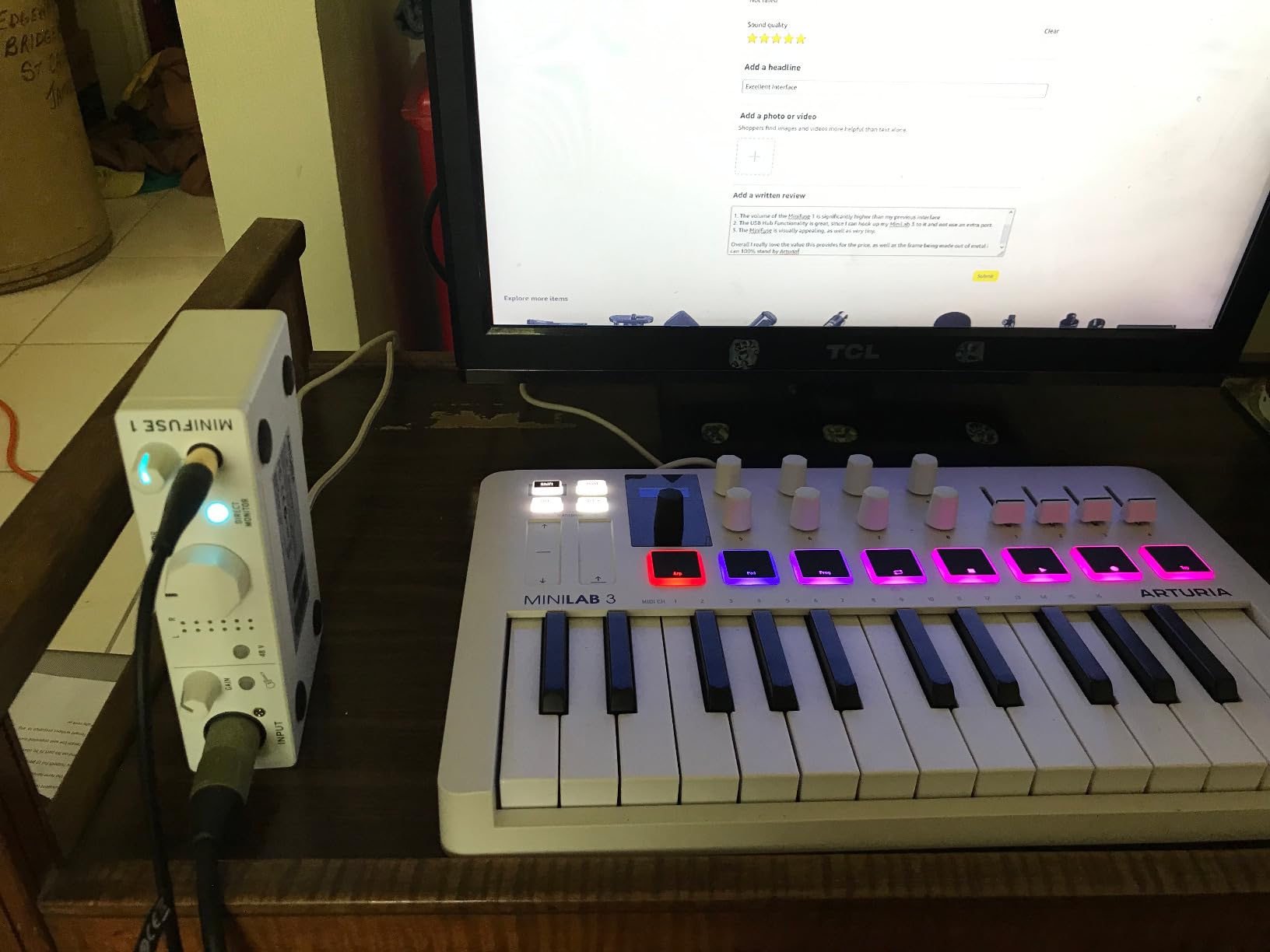 Arturia MiniFuse USB Audio & MIDI Interface, MiniFuse 1 | Record voice guitar and synths customer photo 2