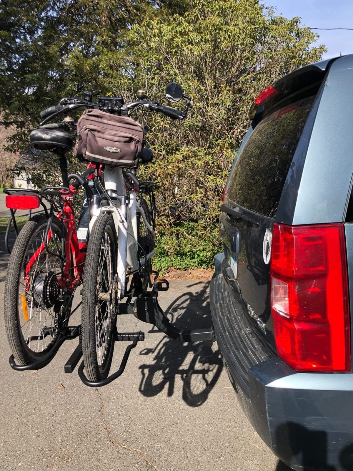 WEIZE Hitch Bike Rack, Wobble Free Smart Tilting Folding Bicycle Car Racks for Standard, Fat Tire and Electric Bike, 2-Bike 160 lbs Capacity, 2-inch Receiver customer photo 1