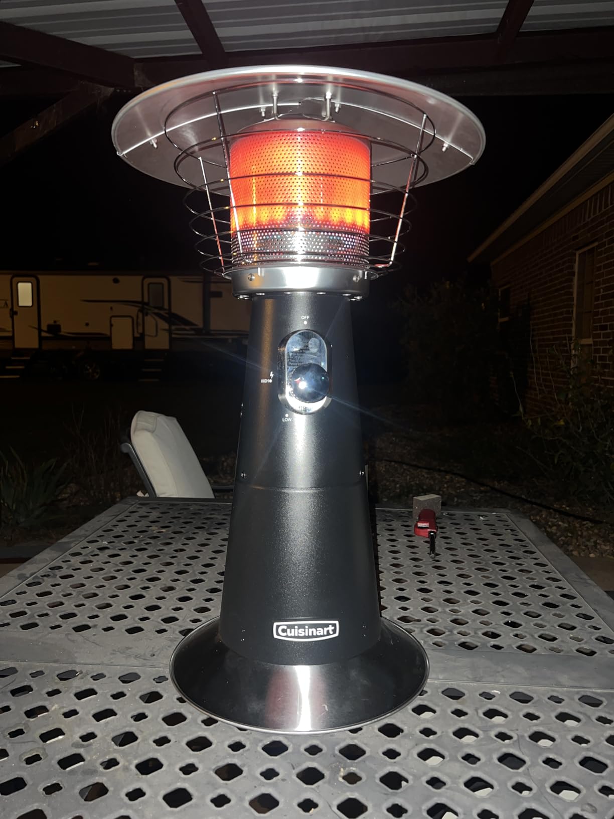 Cuisinart Patio Heater, Tabletop, Anti-Tilt Safety Switch, 11000 BTU, Black, Outdoor heater with adjustable heat and burner screen guard, propane heater offers a 30 sq. ft. heat range, COH-500 customer photo 2