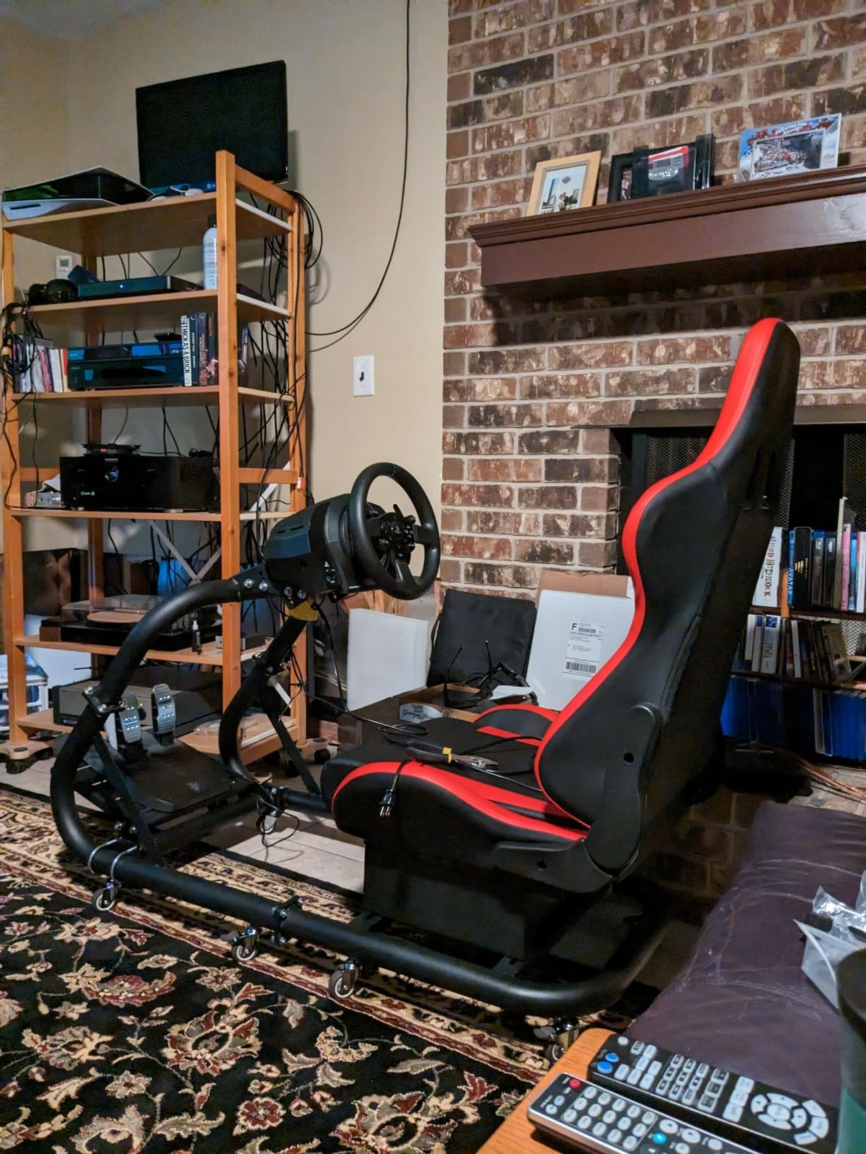 Marada Racing Simulator Cockpit with Red Seat Fit for 12Nm Direct Drive | Fit for Logitech/Thrustmaster/Moza/Fanatec, 50mm Large Round Tube Professional Sim Rig, Wheel Pedal Handbrake not Included customer photo 1